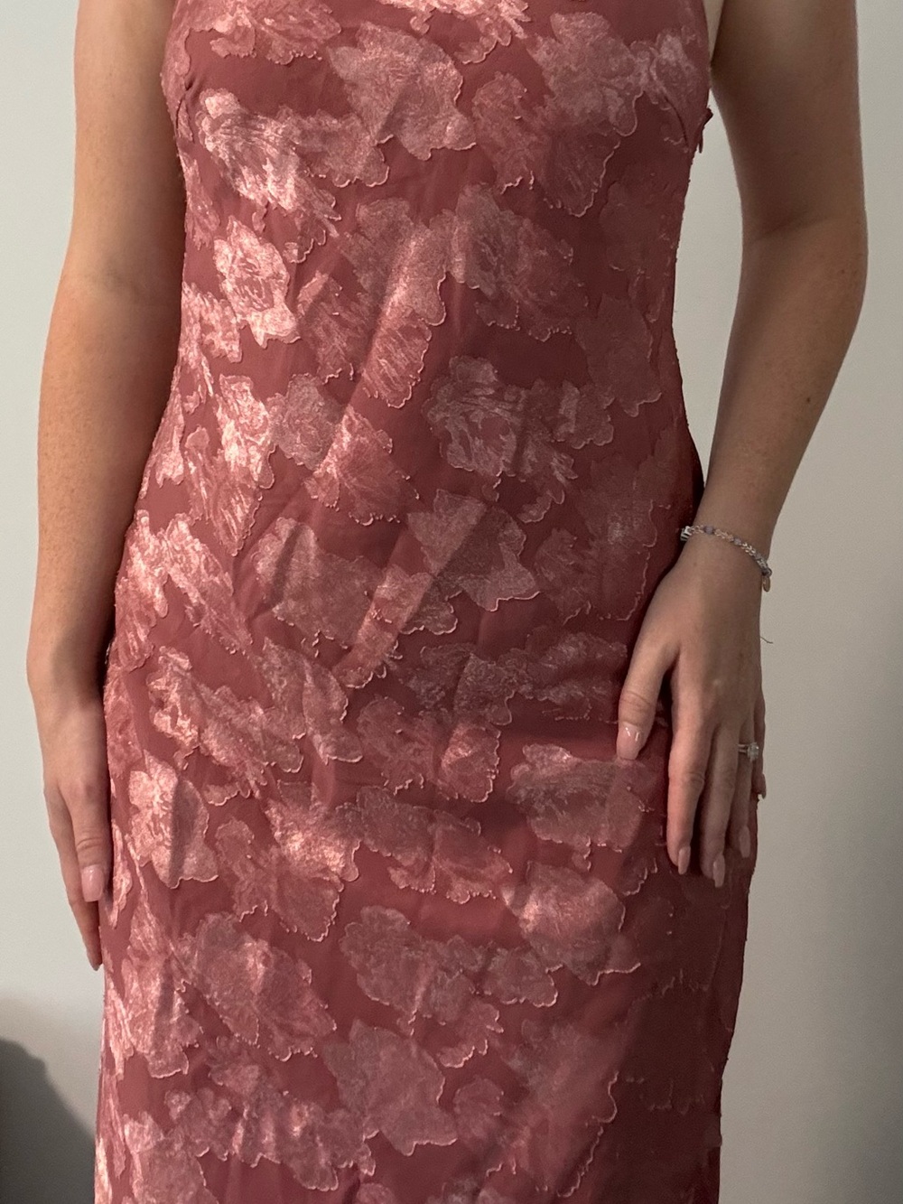 Azazie Dusty Rose Floral Maxi Dress - Picture 2 of 5